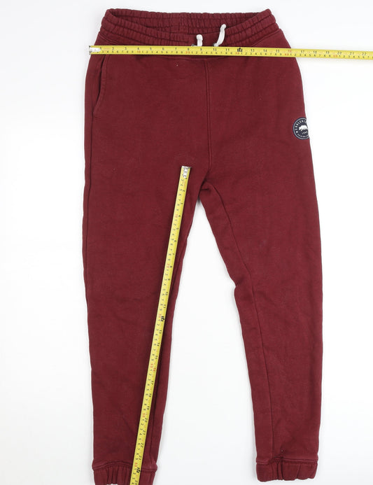 SoulCal & Co Men's Red Jogger Sweatpants Small Drawstring Cotton Blend