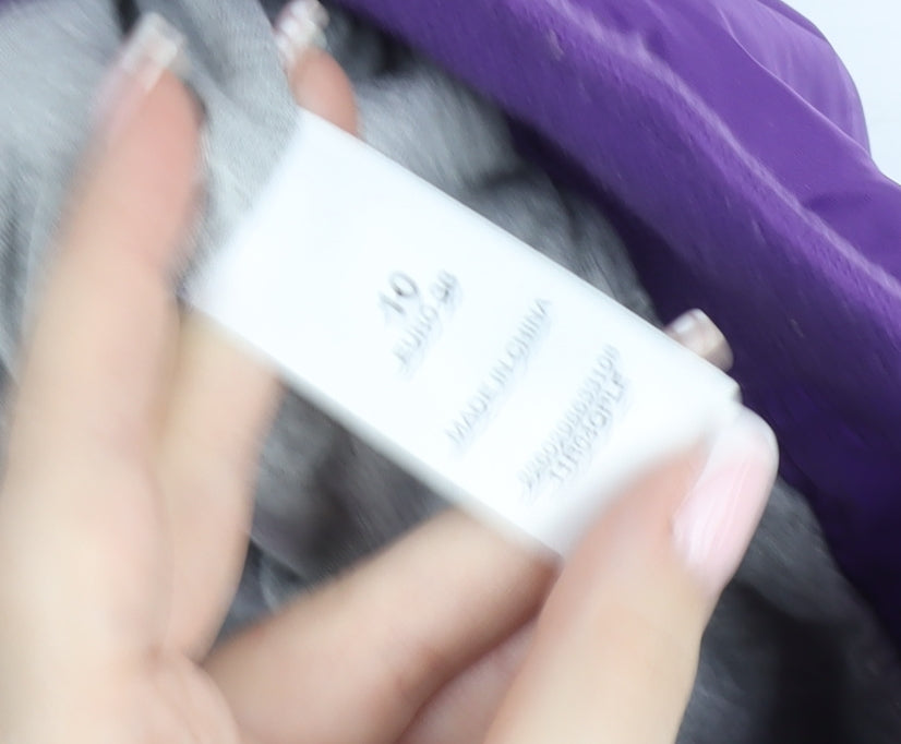 Additional view of Marks & Spencer girls’ purple bomber jacket, size 10, years nylon cropped zip up