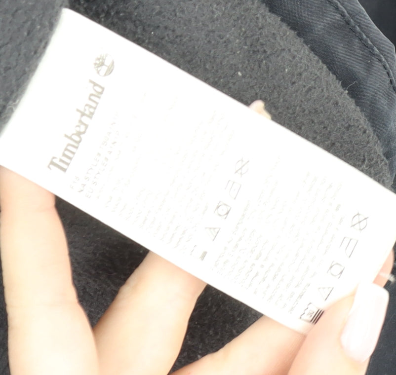 Timberland Men's Black Hooded Parka Jacket Size M Outdoor Full Zip