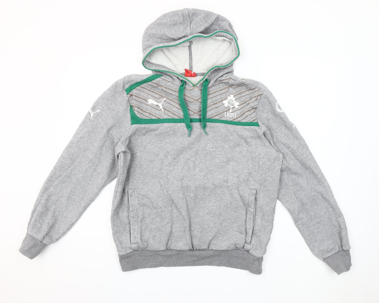 Puma Men’s Grey IRFU Rugby Pullover Hoodie Size M
