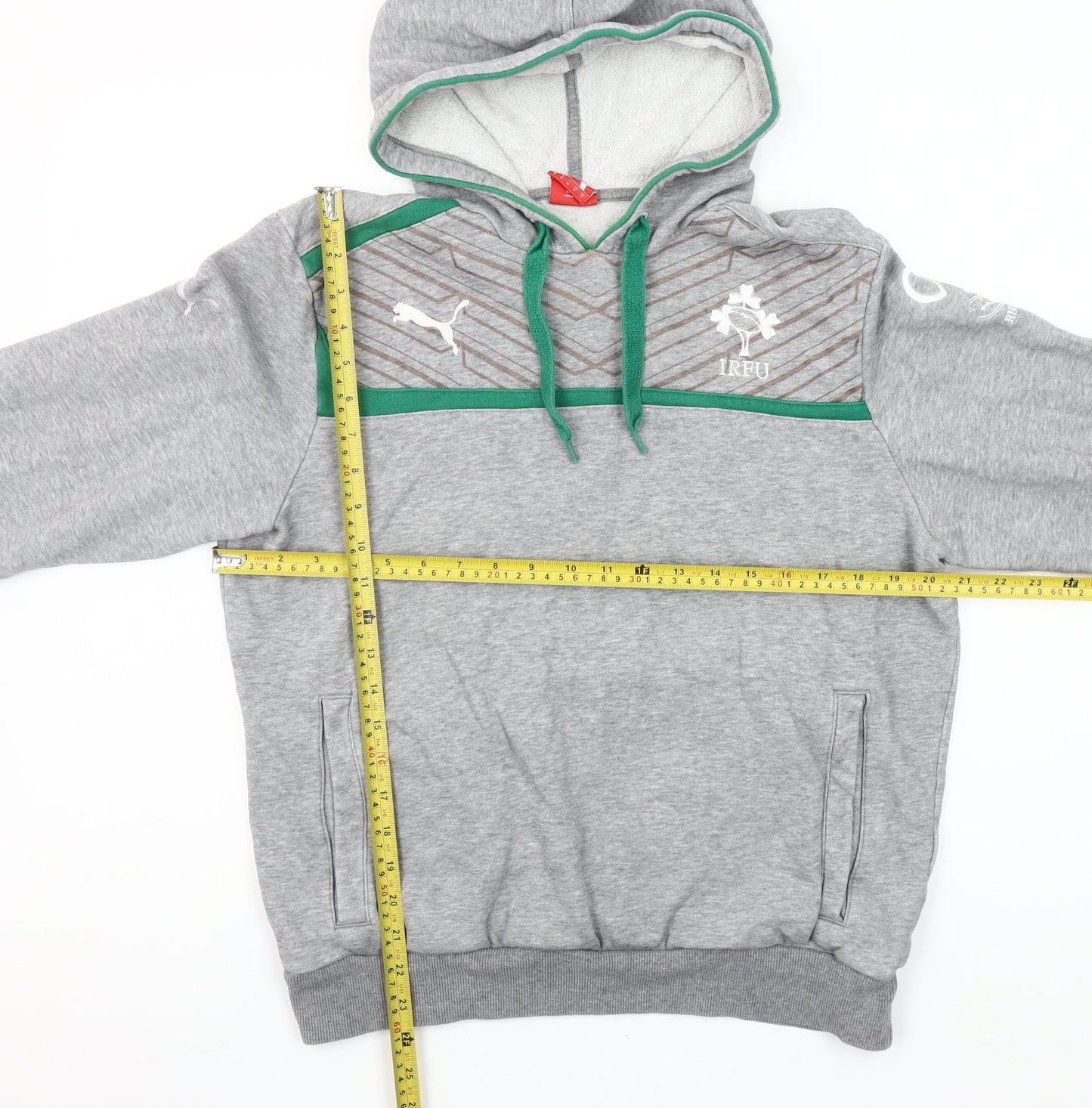 Puma Men’s Grey IRFU Rugby Pullover Hoodie Size M