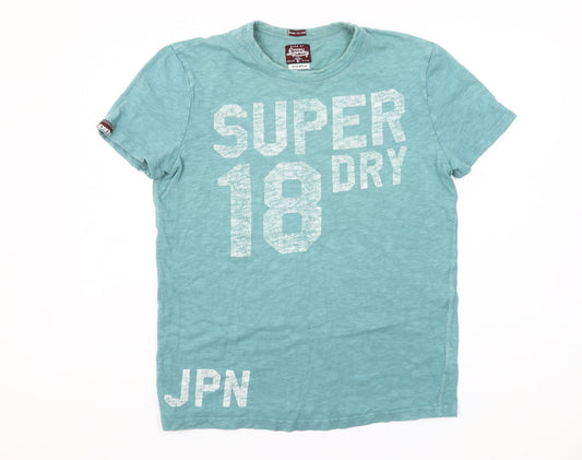 Superdry Men's Blue Graphic Print Cotton Short Sleeve T-Shirt Size M