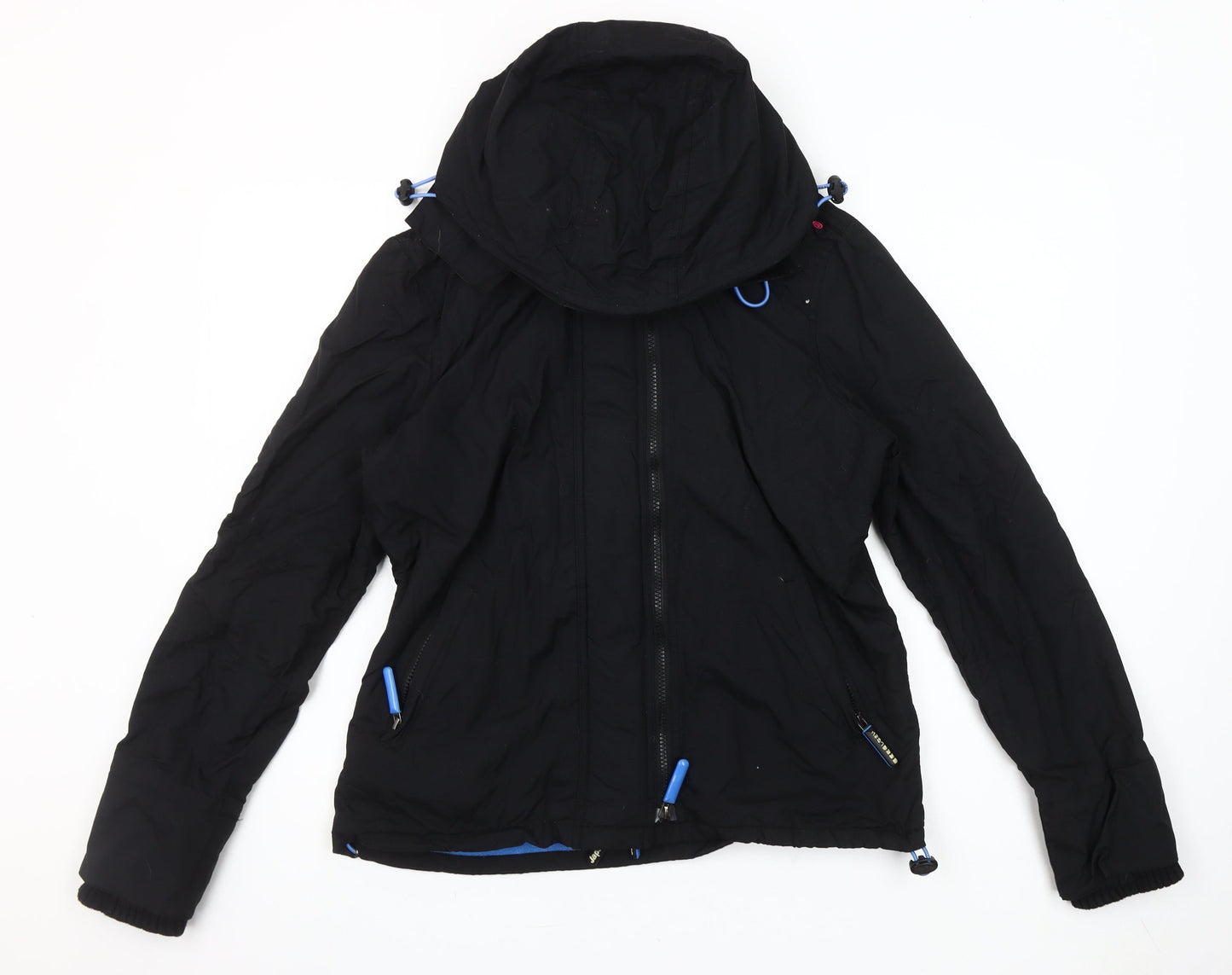 Superdry Men's Black Windcheater Hooded Jacket L Outdoor Coat