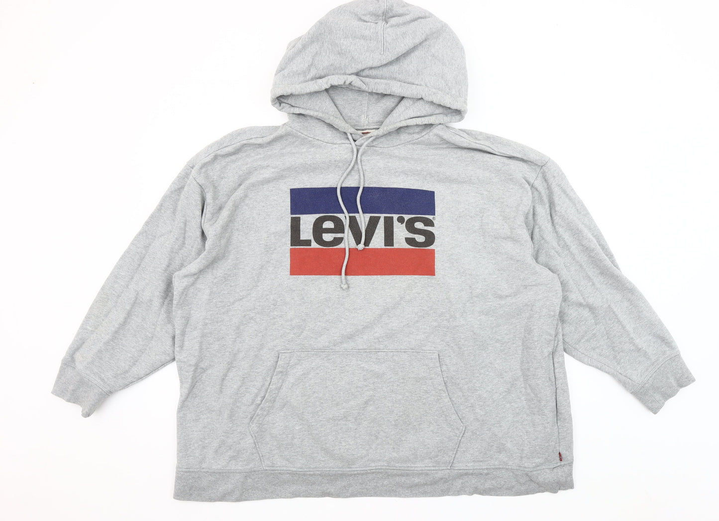 Levi's Mens Grey 3XL Pullover Hoodie Big Logo Cotton Sweatshirt