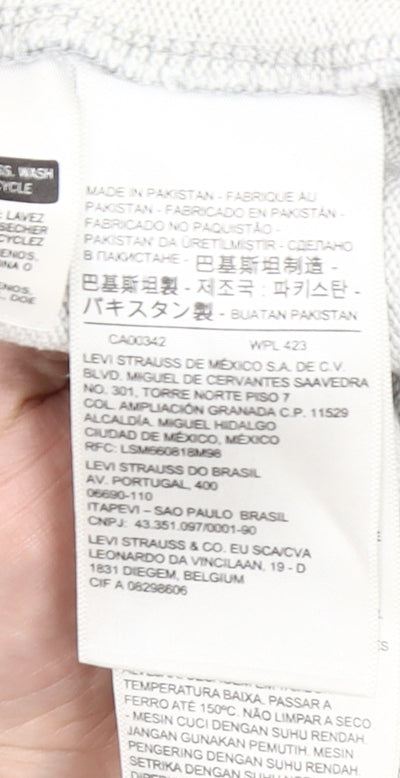 Levi's Mens Grey 3XL Pullover Hoodie Big Logo Cotton Sweatshirt