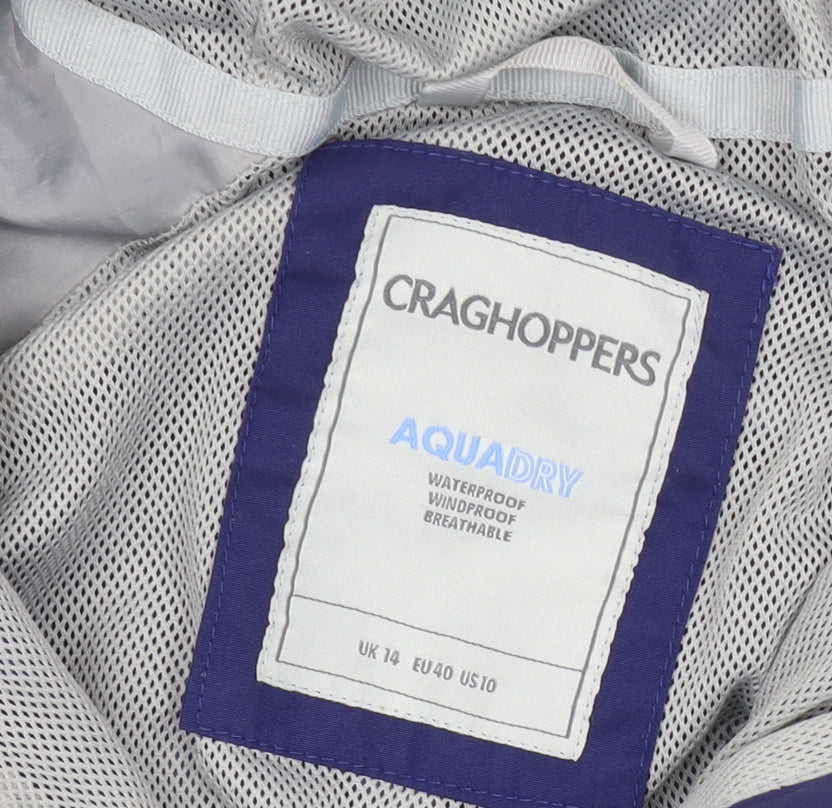 Craghoppers Womens Blue Waterproof Hooded Rain Jacket Size 14