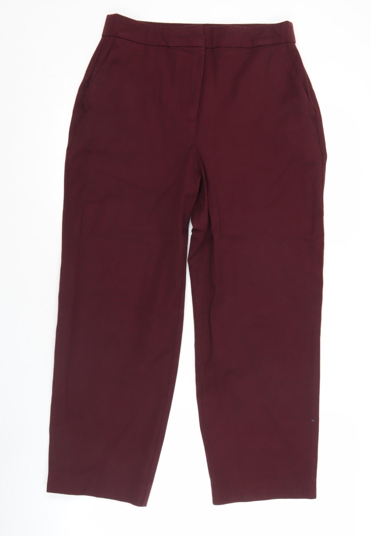 Boden Womens Burgundy Cropped Chino Trousers Size 10R Cotton Blend