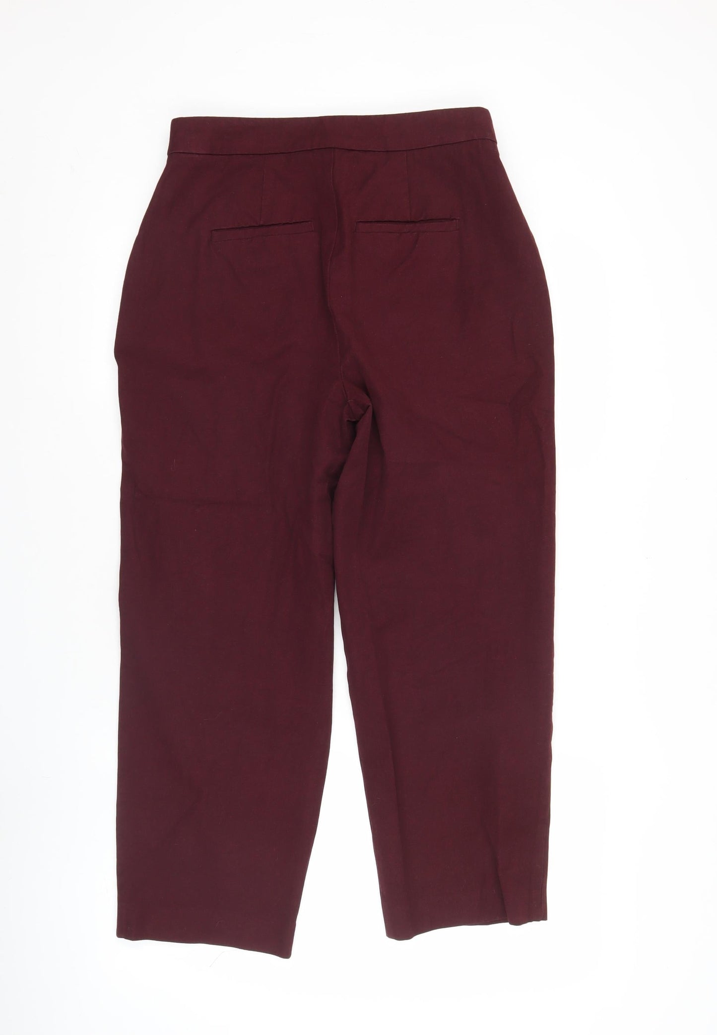 Boden Womens Burgundy Cropped Chino Trousers Size 10R Cotton Blend