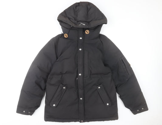 Puma Mens Black M Puffer Jacket Hooded Insulated Winter Coat