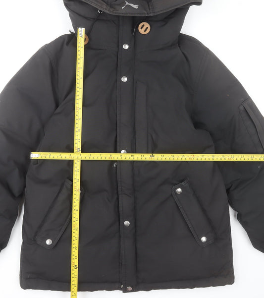 Puma Mens Black M Puffer Jacket Hooded Insulated Winter Coat
