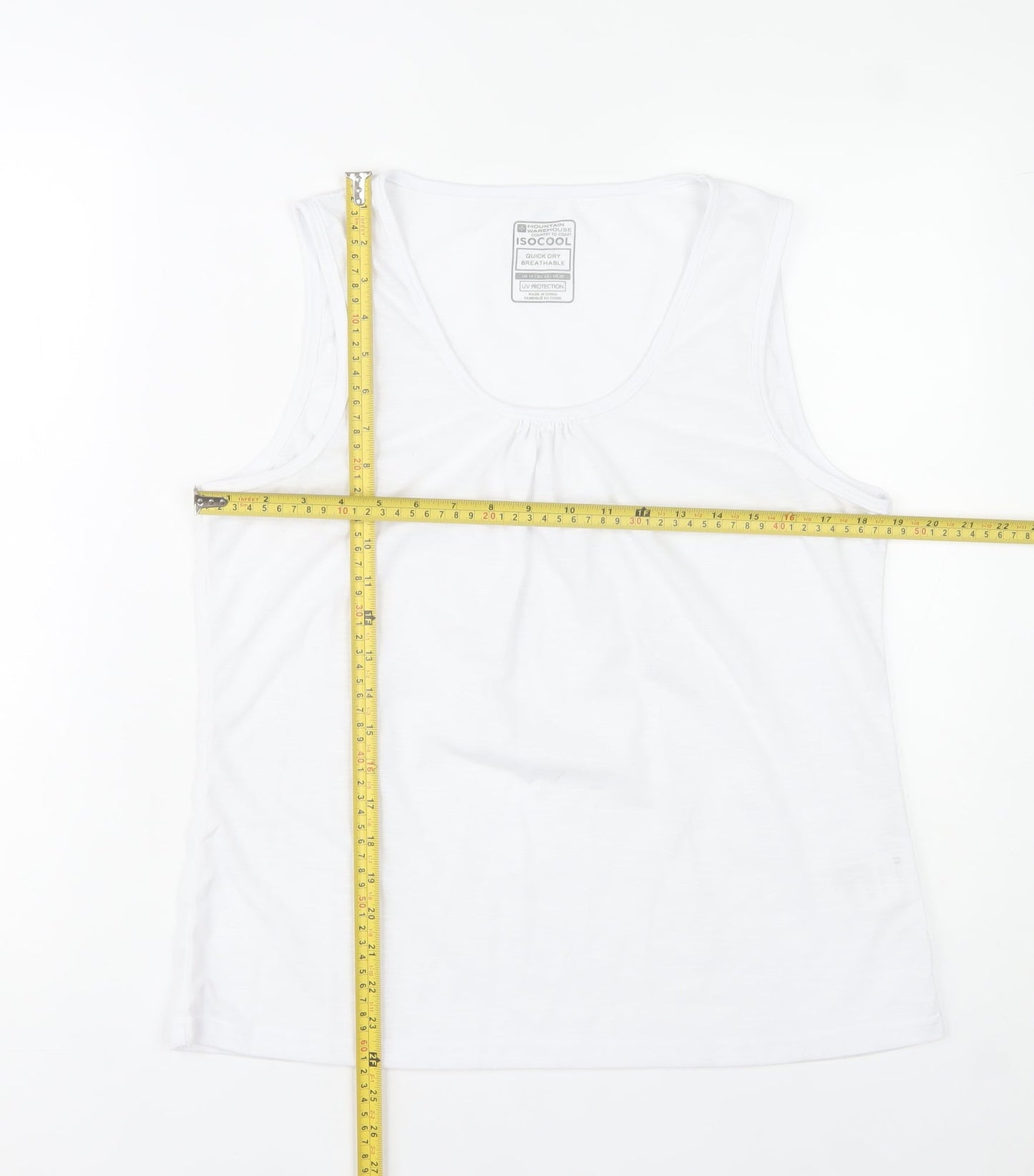 Mountain Warehouse Womens White ISOCool Tank Top Size 14 Quick Dry