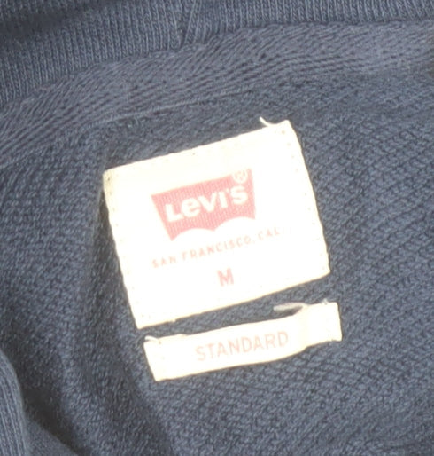 Levi's Men's Blue Pullover Hoodie M Logo Cotton Sweatshirt