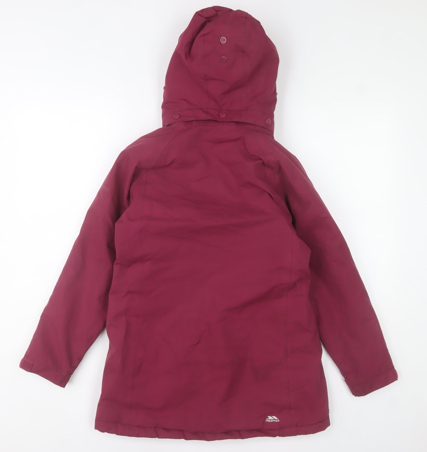 Trespass Teens Red Waterproof Windproof Hooded Parka Jacket 9/10