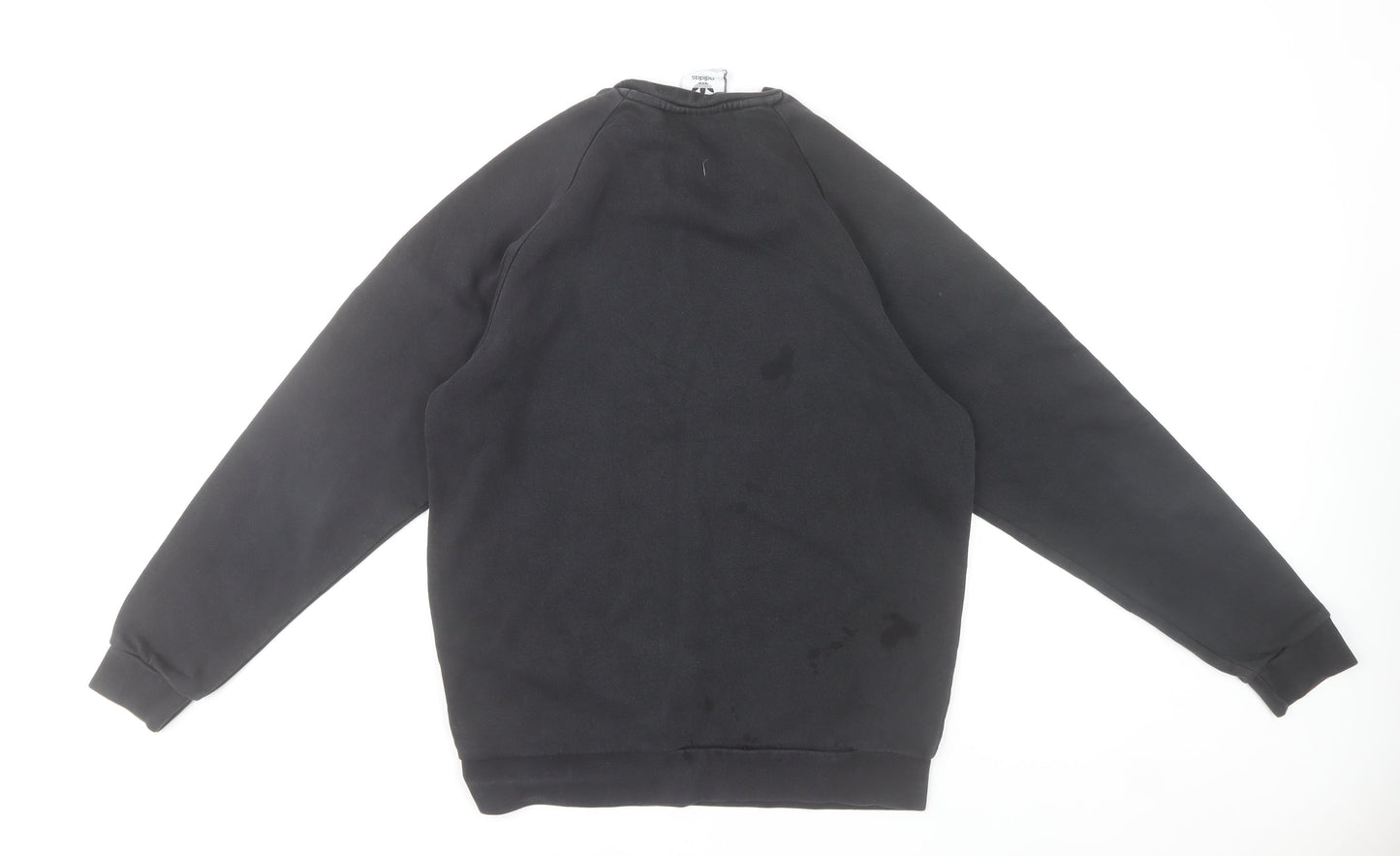Adidas Mens Black Small Pullover Sweatshirt Crew Neck Fleece Logo