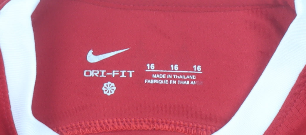 Nike Boys Red Liverpool FC Football Jersey T-Shirt 16 Years