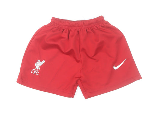Nike Boys Red LFC DRY-FIT Football Shorts Size 16 Years Athletic Fit