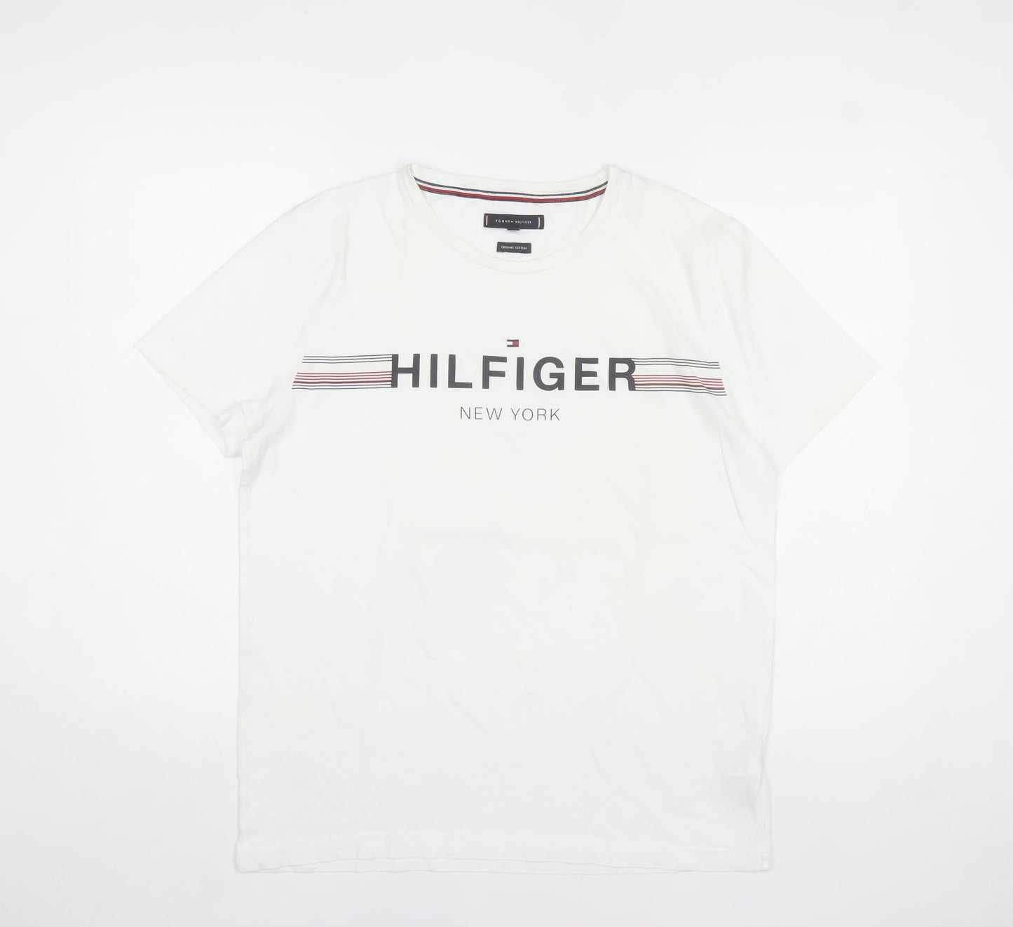 Tommy Hilfiger Men’s White Logo Crew Neck T-Shirt Size L