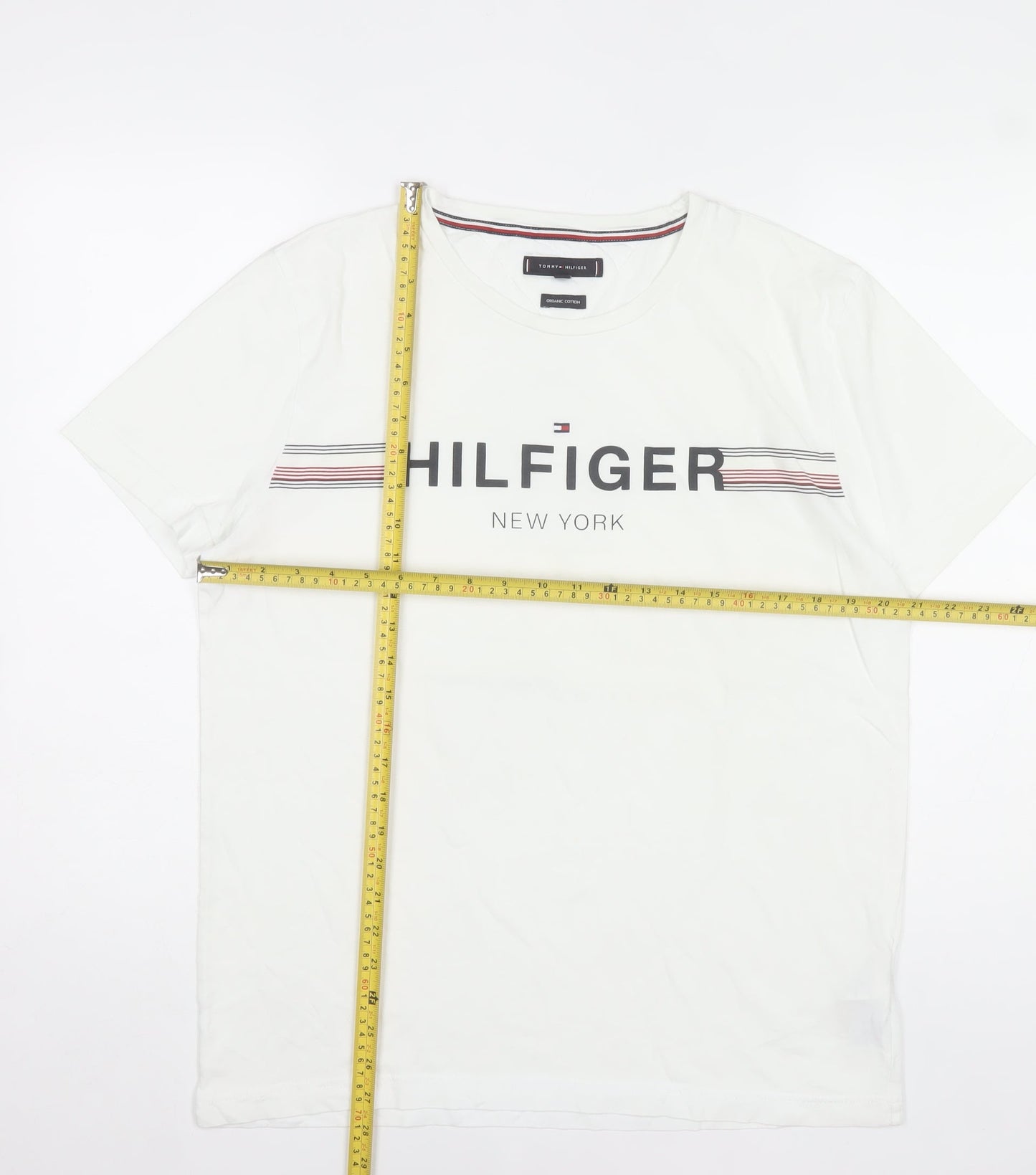 Tommy Hilfiger Men’s White Logo Crew Neck T-Shirt Size L