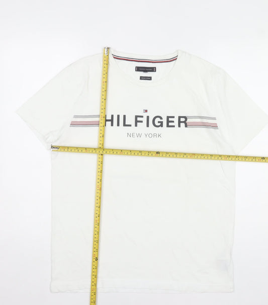 Tommy Hilfiger Men’s White Logo Crew Neck T-Shirt Size L
