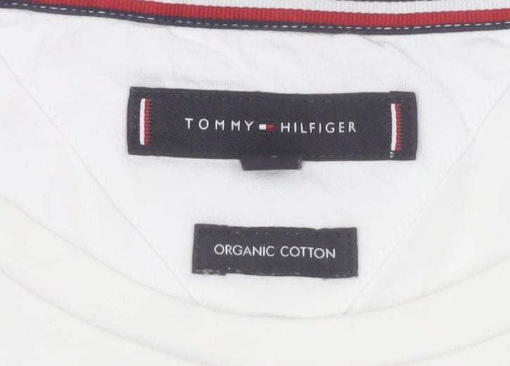 Tommy Hilfiger Men’s White Logo Crew Neck T-Shirt Size L