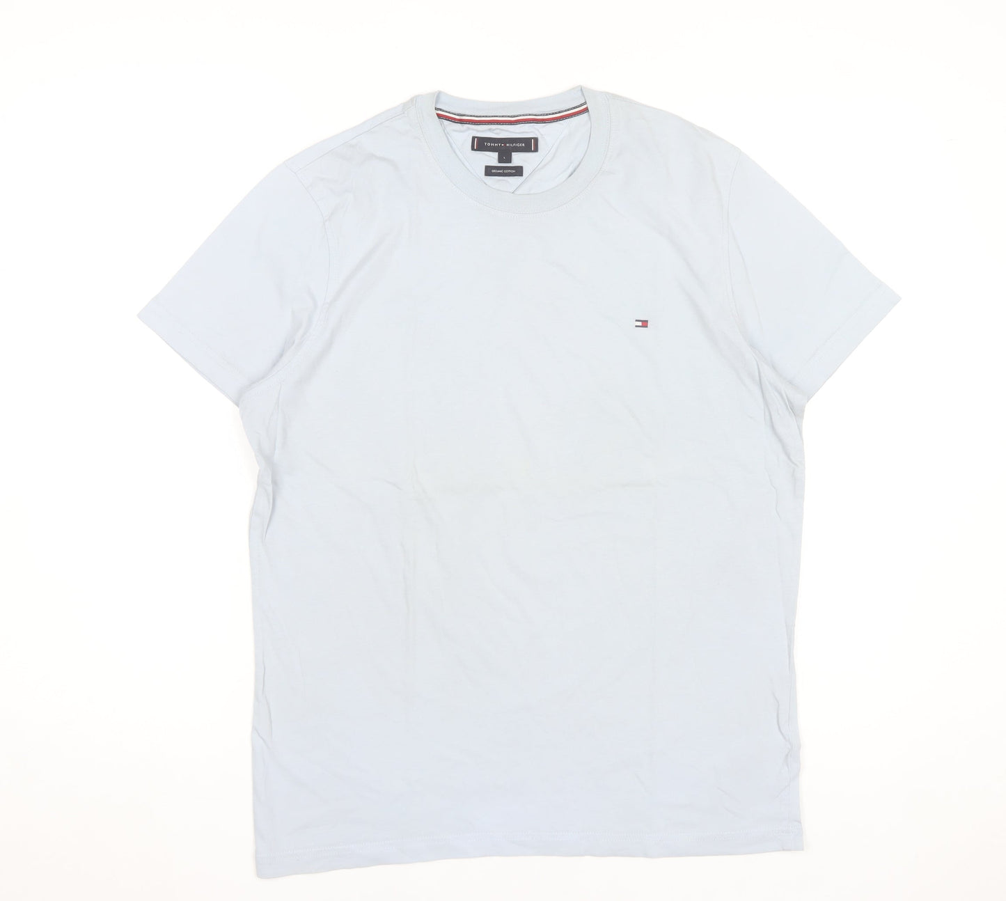 Tommy Hilfiger Men's Blue Organic Cotton Crew Neck T-Shirt Size L