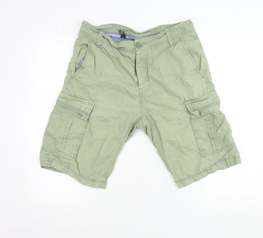 O'Neill Men's Green Cotton Cargo Shorts Size 32 Regular Fit