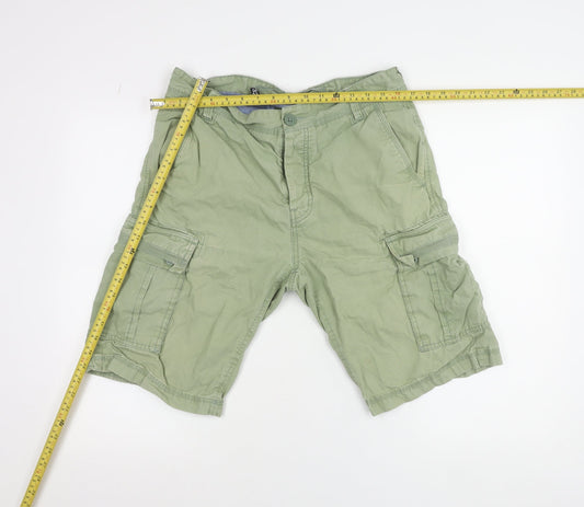 O'Neill Men's Green Cotton Cargo Shorts Size 32 Regular Fit