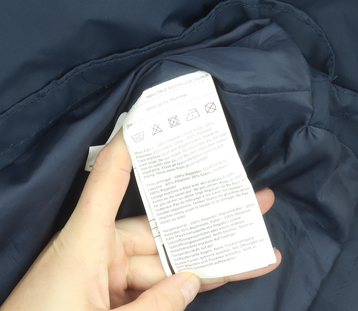 Regatta Womens Blue Waterproof Hooded Rain Coat Jacket Size 14