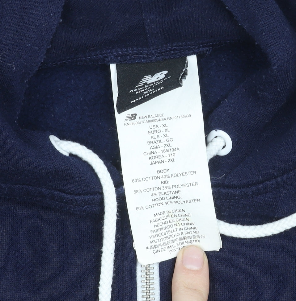 New Balance Men's Blue XL Hooded Full Zip Jacket