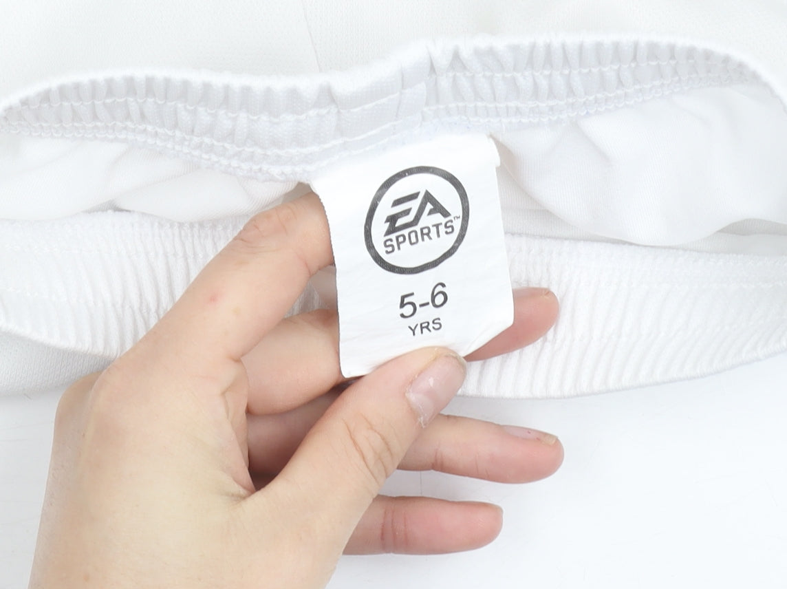 Additional view of EA Sports boys’ white athletic football shorts 5-6 years