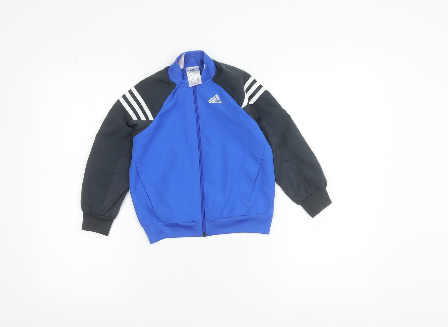 Adidas Boys Blue Track Jacket 3-4 Years Full Zip Lightweight Sportswear