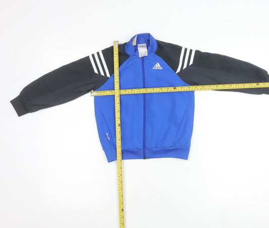 Adidas Boys Blue Track Jacket 3-4 Years Full Zip Lightweight Sportswear