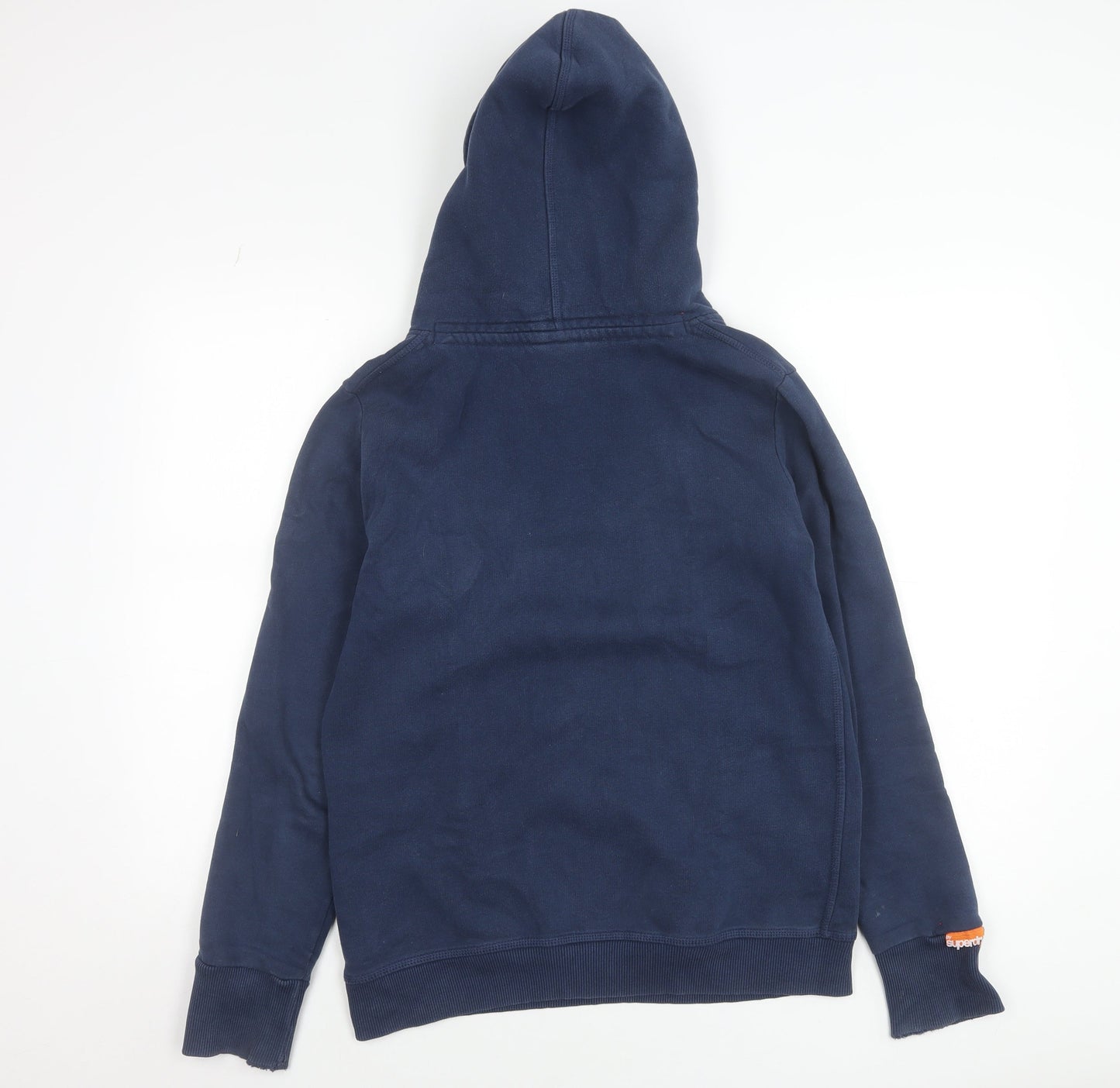 Superdry Men's Blue Pullover Hoodie L Fleece Cotton Blend