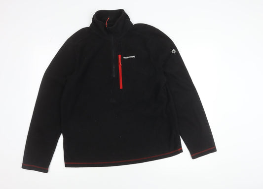 Craghoppers Mens Black Fleece Half Zip Sweatshirt Size L Outdoor Hiking