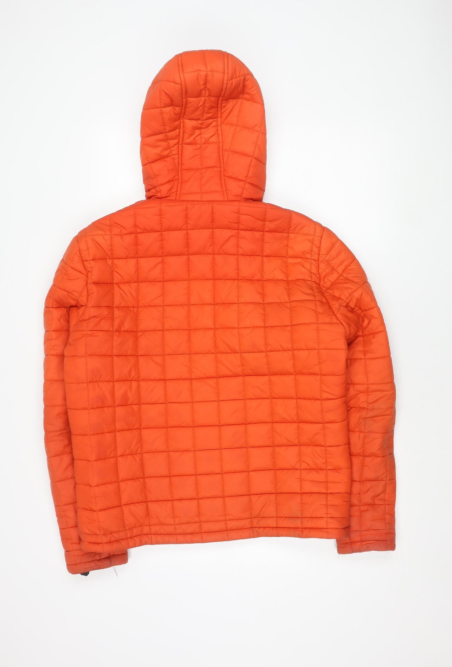Superdry Men's Orange Fuji Puffer Jacket Hooded Size M Regular Fit