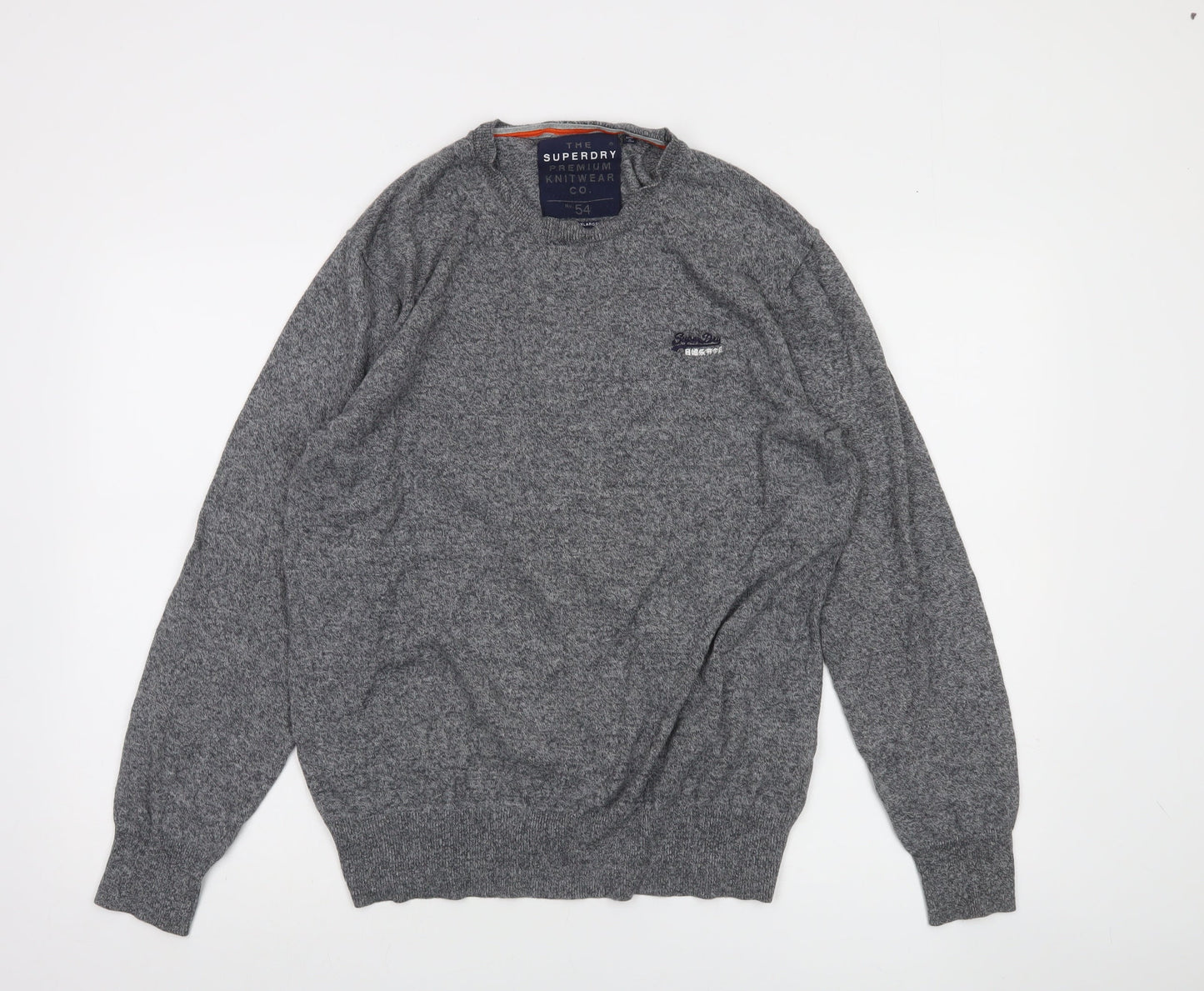 Superdry Men's Grey Cotton Cashmere Crew Neck Jumper XL