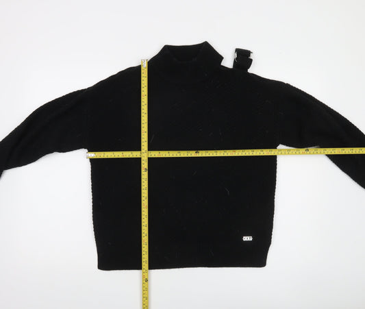 DKNY Women's Black Mock Neck Knit Pullover Jumper Size 12