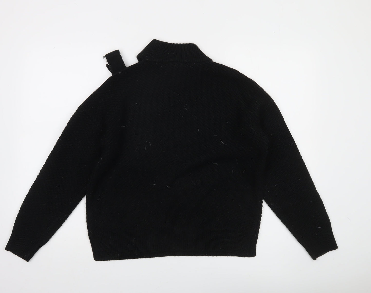 DKNY Women's Black Mock Neck Knit Pullover Jumper Size 12
