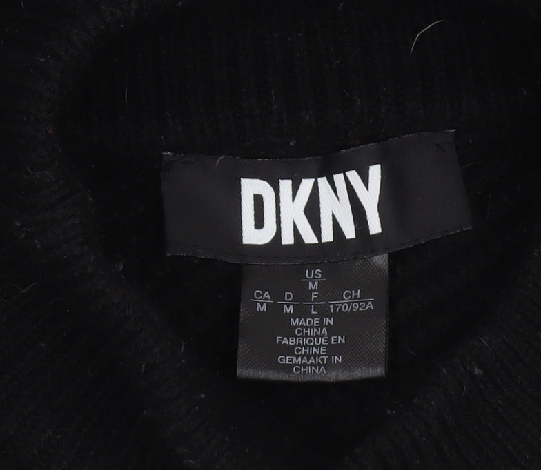 DKNY Women's Black Mock Neck Knit Pullover Jumper Size 12