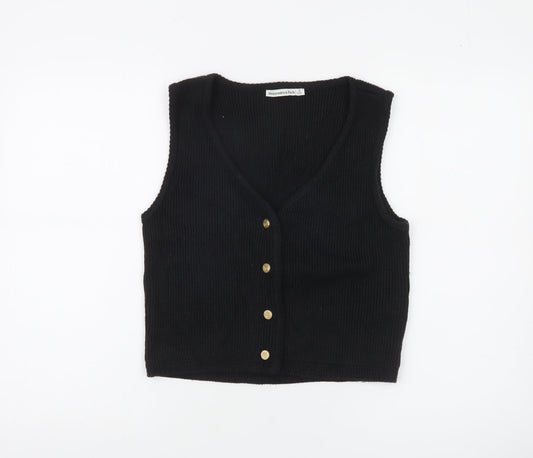 Abercrombie & Fitch Womens Black Knit Sleeveless V-Neck Vest S