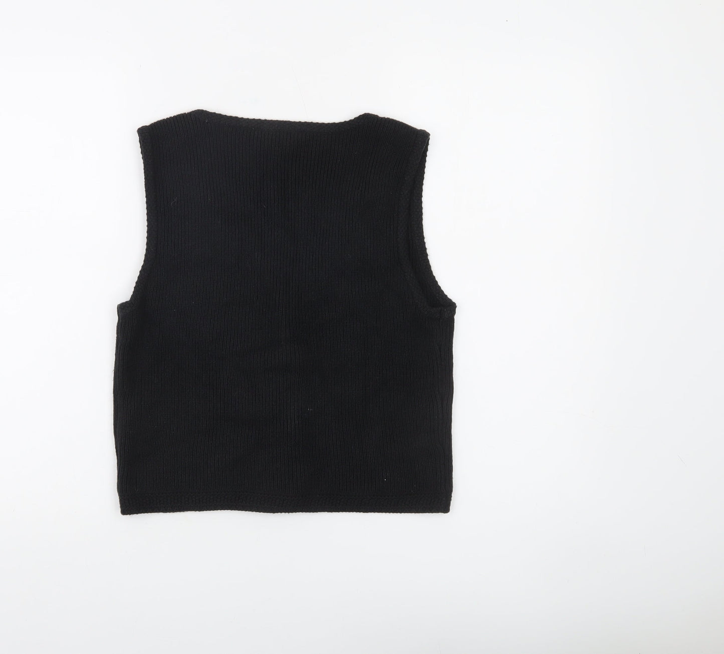 Abercrombie & Fitch Womens Black Knit Sleeveless V-Neck Vest S