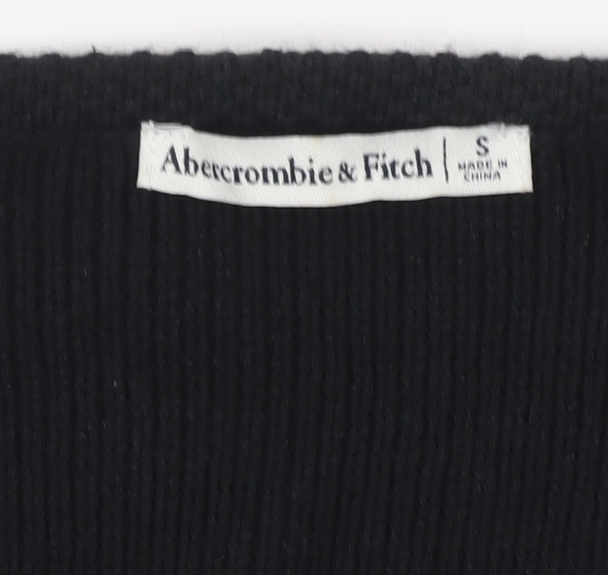 Abercrombie & Fitch Womens Black Knit Sleeveless V-Neck Vest S