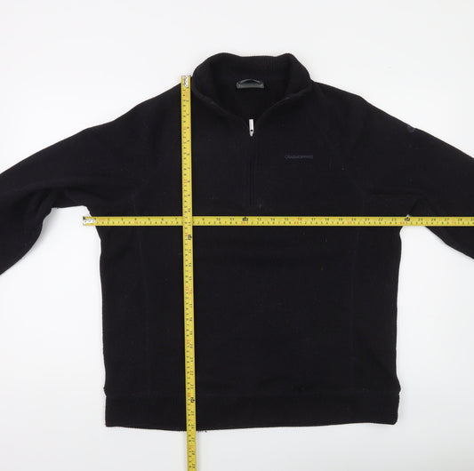 Craghoppers Men's Black Fleece 1/4 Zip Pullover Sweatshirt L Regular Fit
