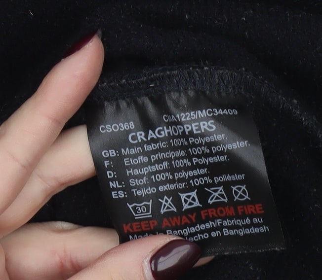 Craghoppers Men's Black Fleece 1/4 Zip Pullover Sweatshirt L Regular Fit