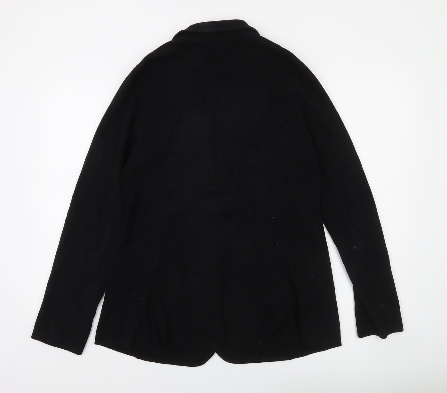 Ralph Lauren Womens Black Cotton Knit Cardigan XL Classic Collared