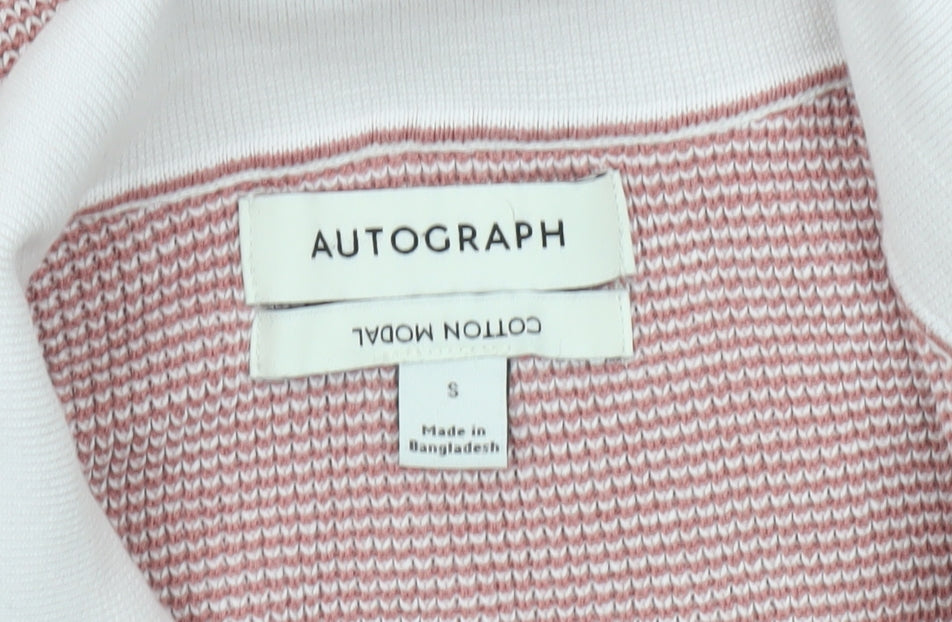 Marks and Spencer Autograph Men's Pink Cotton Modal Polo Shirt S