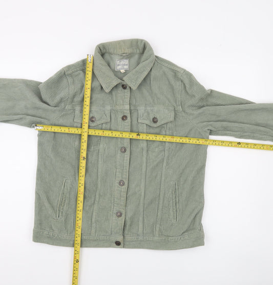 Fat Face Women’s Green Corduroy Jacket Size 14 Casual Buttoned