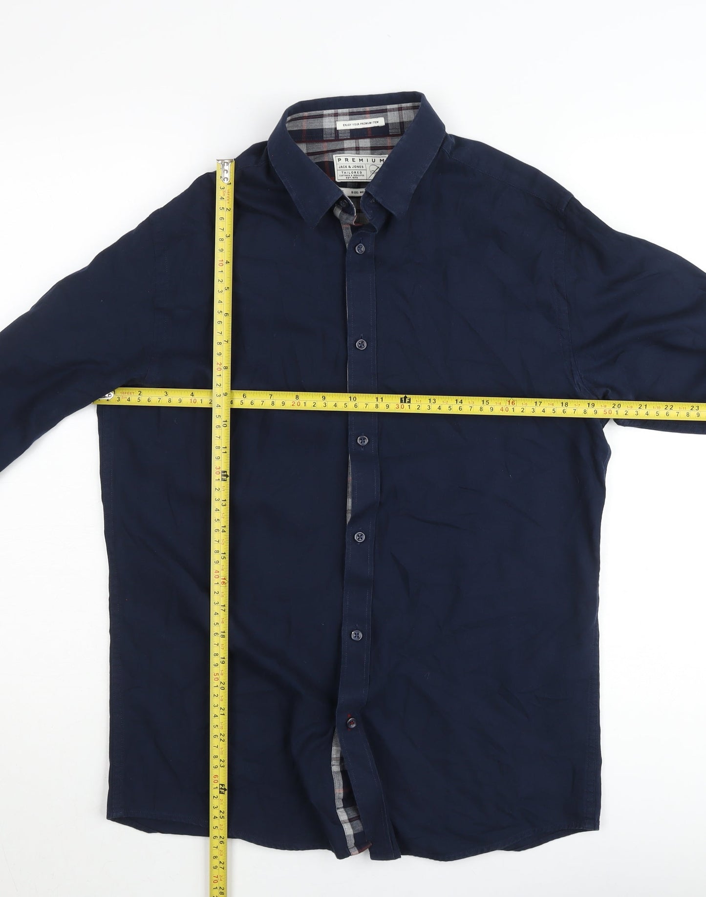 Jack & Jones Men's Blue Slim Fit Long Sleeve Button-Up Shirt Size M