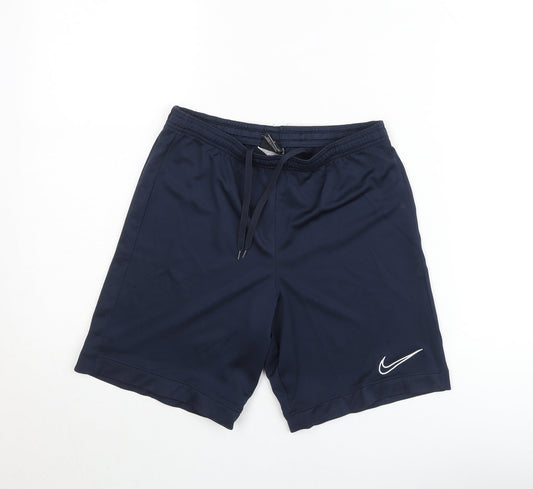 Nike Boys Navy Blue Dri-FIT Athletic Shorts S Polyester Drawstring