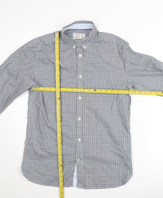 Jack & Jones Men’s Blue Check Slim Fit Long Sleeve Button-Up Shirt Size M